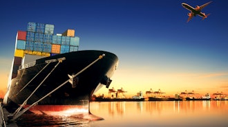 Container Ship At Port And Cargo Plane 000071988275 Large