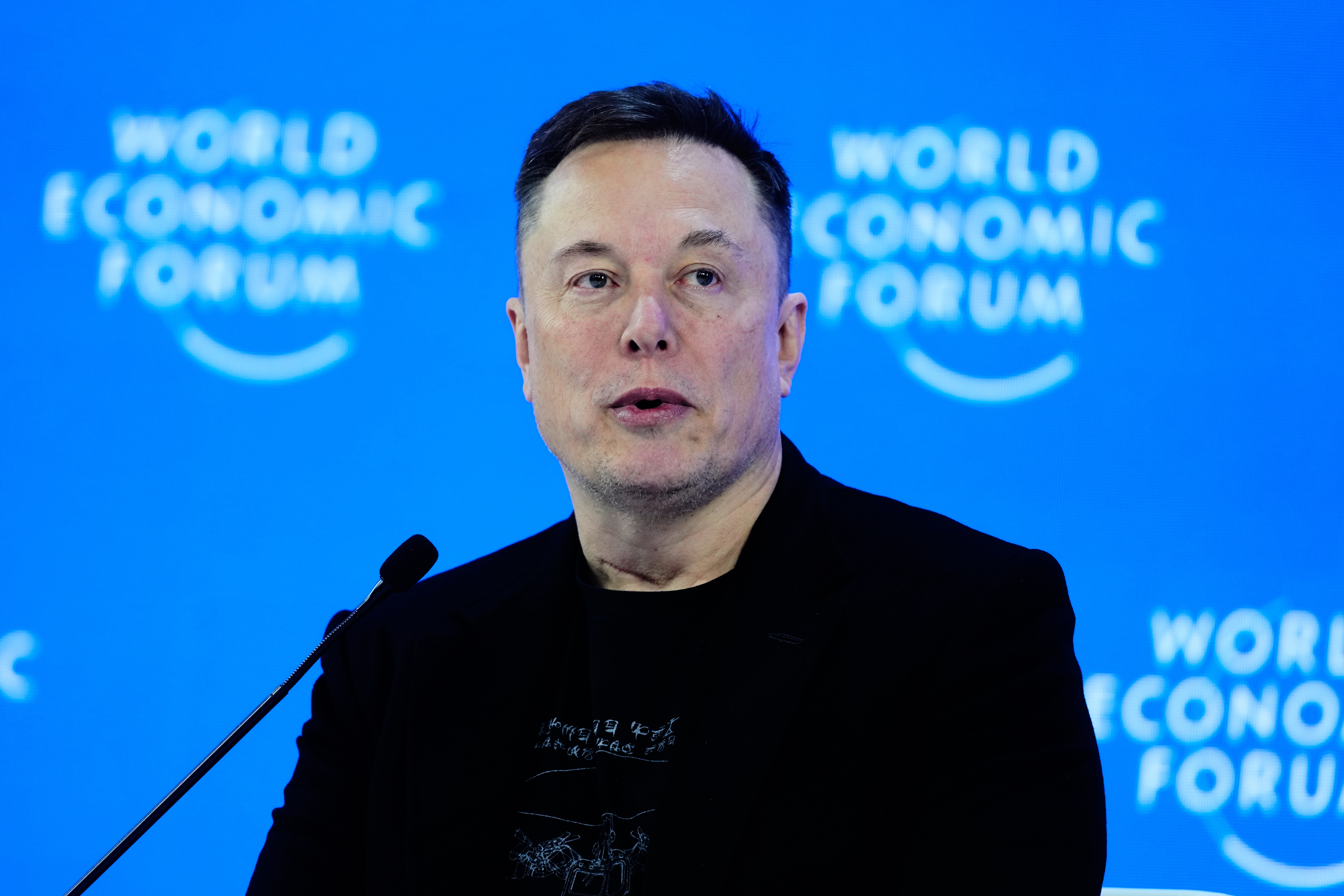 Elon Musk attends the Annual Meeting of the World Economic Forum in Davos, Switzerland, Thursday, Jan. 22, 2026.
