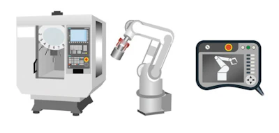 All functions of the machine and the robot can be monitored on a single pendant, eliminating the need for a second robot pendant.