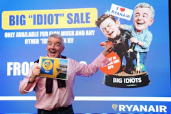 Ryanair Group CEO Michael O'Leary poses during a press conference in Dublin, Ireland, Wednesday, Jan. 21, 2026.