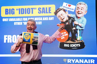 Ryanair Group CEO Michael O'Leary poses during a press conference in Dublin, Ireland, Wednesday, Jan. 21, 2026.