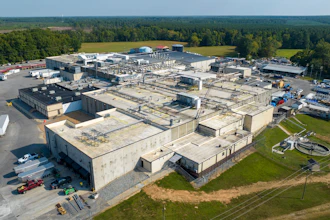 An aerial view of the Boar's Head processing plant, Aug. 29, 2024, in Jarratt, Va.