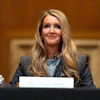 Small Business Administration administrator Kelly Loeffler listens during a hearing of the Senate Committee on Capitol Hill, May 21, 2025, in Washington.