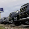 Subarus at a dealership on the Bedford Auto Mile, Bedford, Ohio, Feb. 20, 2026.