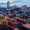 Containers in a cargo terminal in Frankfurt, Germany, Feb. 23, 2026.