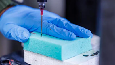 3D-printed plastic columns embedded in an ordinary foam forms a hybrid “super foam” that can absorb up to 10 times more energy than standard padding.