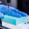 3D-printed plastic columns embedded in an ordinary foam forms a hybrid “super foam” that can absorb up to 10 times more energy than standard padding.