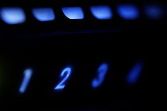 This file photo shows an LED-illuminated wireless router in Philadelphia on July 27, 2008.