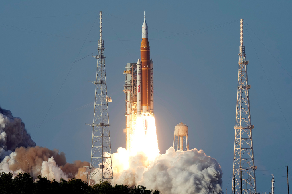 NASA's Artemis II moon rocket lifts off from the Kennedy Space Center's Launch Pad 39-B Wednesday, April 1, 2026, in Cape Canaveral, Fla.