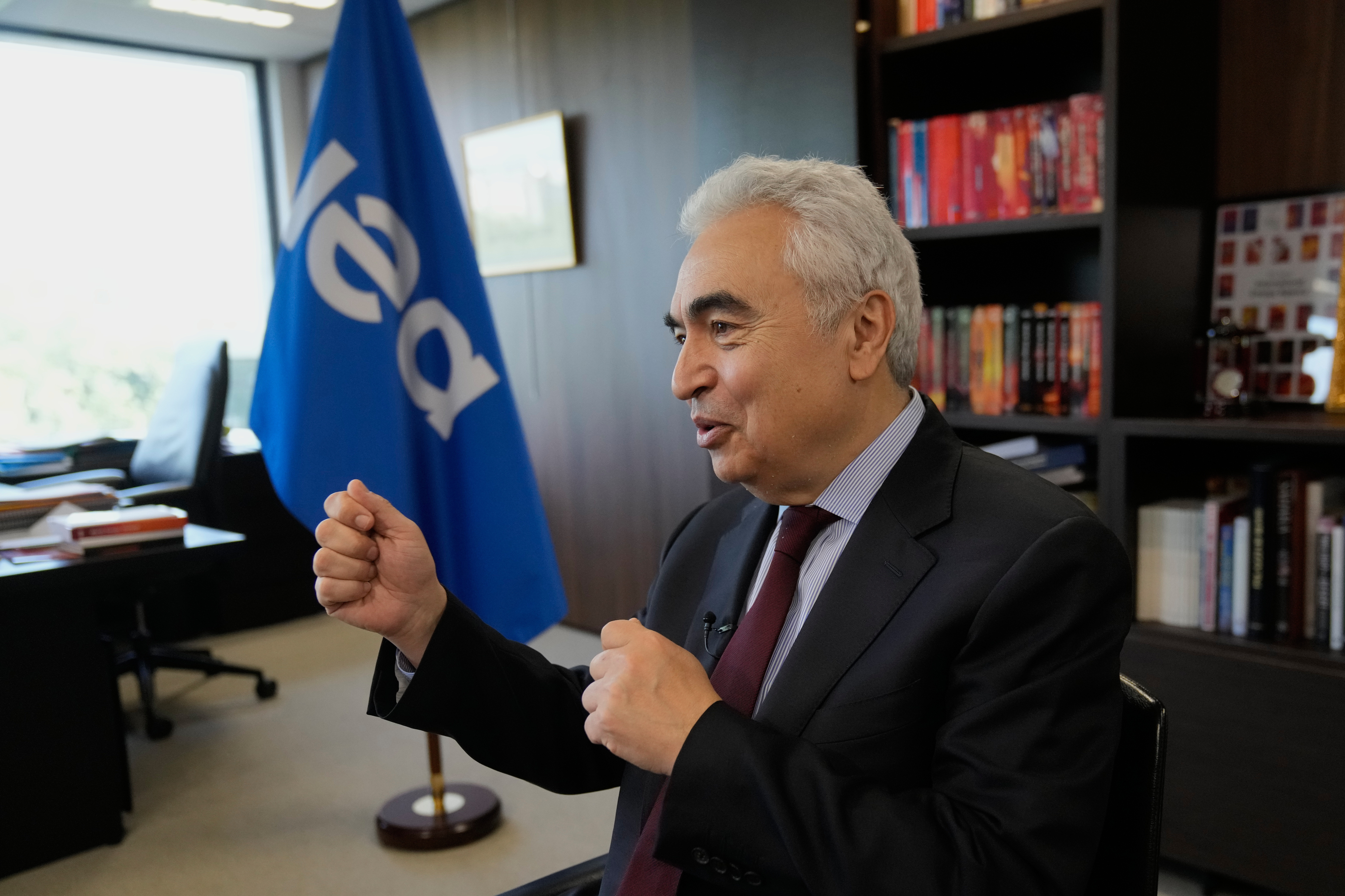 International Energy Agency Executive Director Fatih Birol speaks during an interview with The Associated Press, at the IEA headquarters in Paris, Thursday, April 16, 2026.