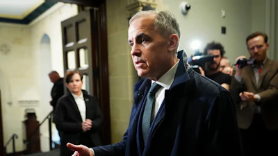 Prime Minister Mark Carney arrives on Parliament Hill in Ottawa, April 22, 2026.
