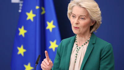 European Commission President Ursula von der Leyen during a media conference at EU headquarters in Brussels, April 15, 2026.
