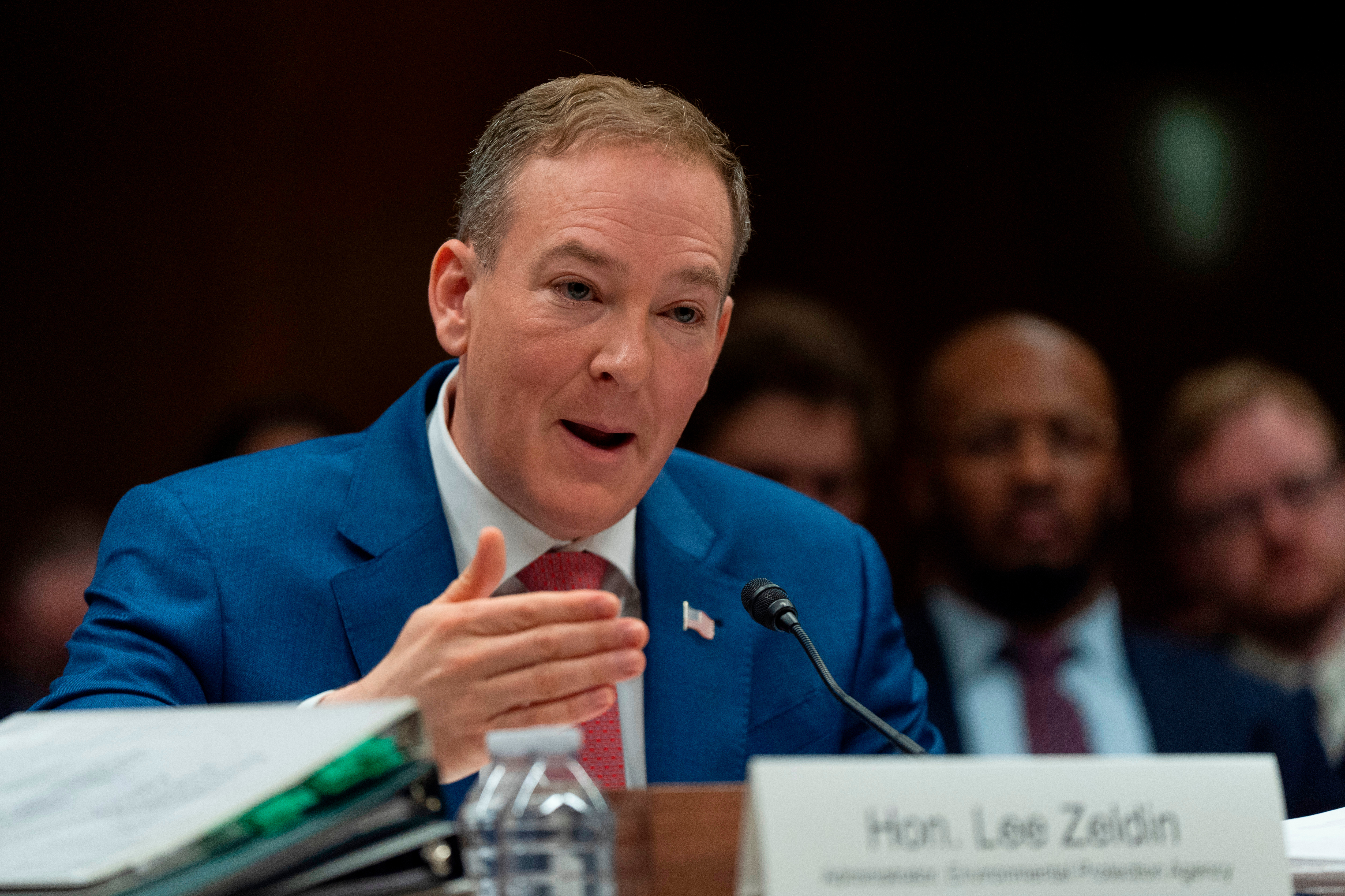 Environmental Protection Agency administrator Lee Zeldin, testifies to the Senate Appropriations subcommittee on Interior, Environment and related agencies on the budget request for the EPA, on Capitol Hill, Wednesday, May 13, 2026, in Washington.
