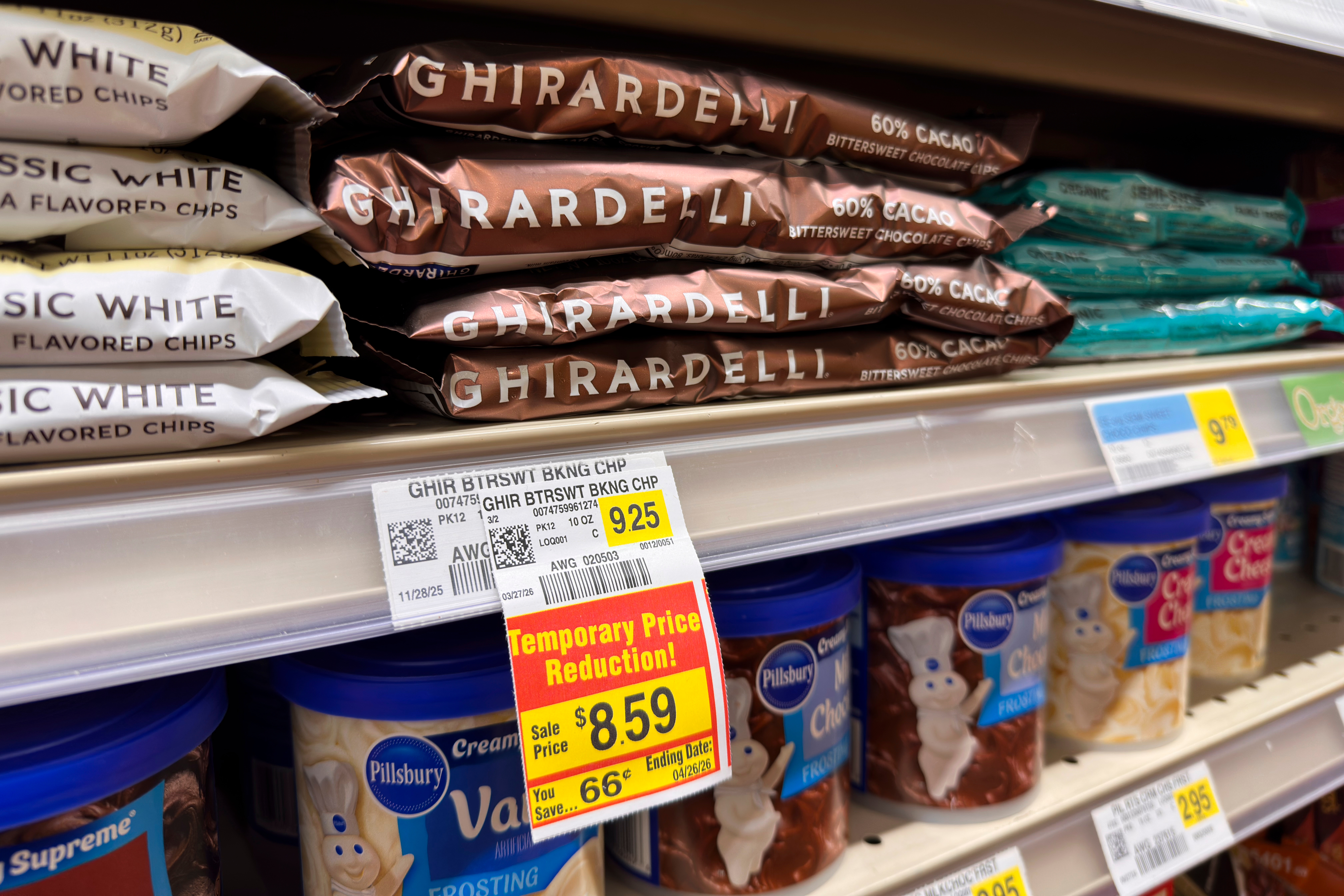 Chocolate for sale at a grocery store in Chicago, April 29, 2026.