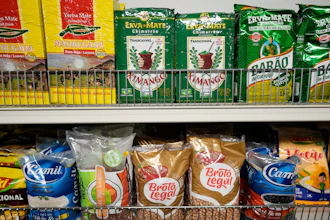 Goods imported from Brazil are displayed at Amazonia Brasil in Newark, N.J., Aug. 7, 2025.
