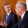 Britain's Secretary of State for Business and Trade, Peter Kyle, left, and Swiss Federal President Guy Parmelin, Hotel Bellevue Palace, Bern, Switzerland, July 13, 2026.