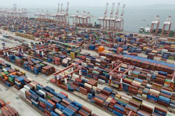 Shipping containers at the Guangzhou Port, Nansha district, China, April 17, 2025.