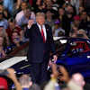 President Donald Trump arrives to speak at an event at the General Motors Proving Ground Monday, July 27, 2026, in Milford, Mich.