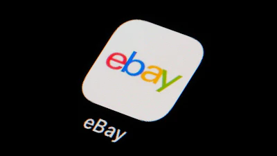 The eBay app icon is seen on a smartphone, Feb. 28, 2023, in Marple Township, Pa.