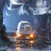 In this image provided by the Information and Public Relations Department, Government of Sikkim, an ambulance moves through an under-construction tunnel at a hydropower project in Samardung village, about 40 kms. (25 miles) from Gangtok, India, late Monday, July 20, 2026.