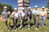 Pictured at the groundbreaking from left to right: Joe Campbell, Campbell Construction President; Jim Kehres, EMH Crane President; Edis Hazne EMH CEO and majority owner; Brandon Gibson, Economic Development Manager, MCEDC; Dave Comiono, EMH VP and co-owner; and John Campbell, CEO Campbell Construction.