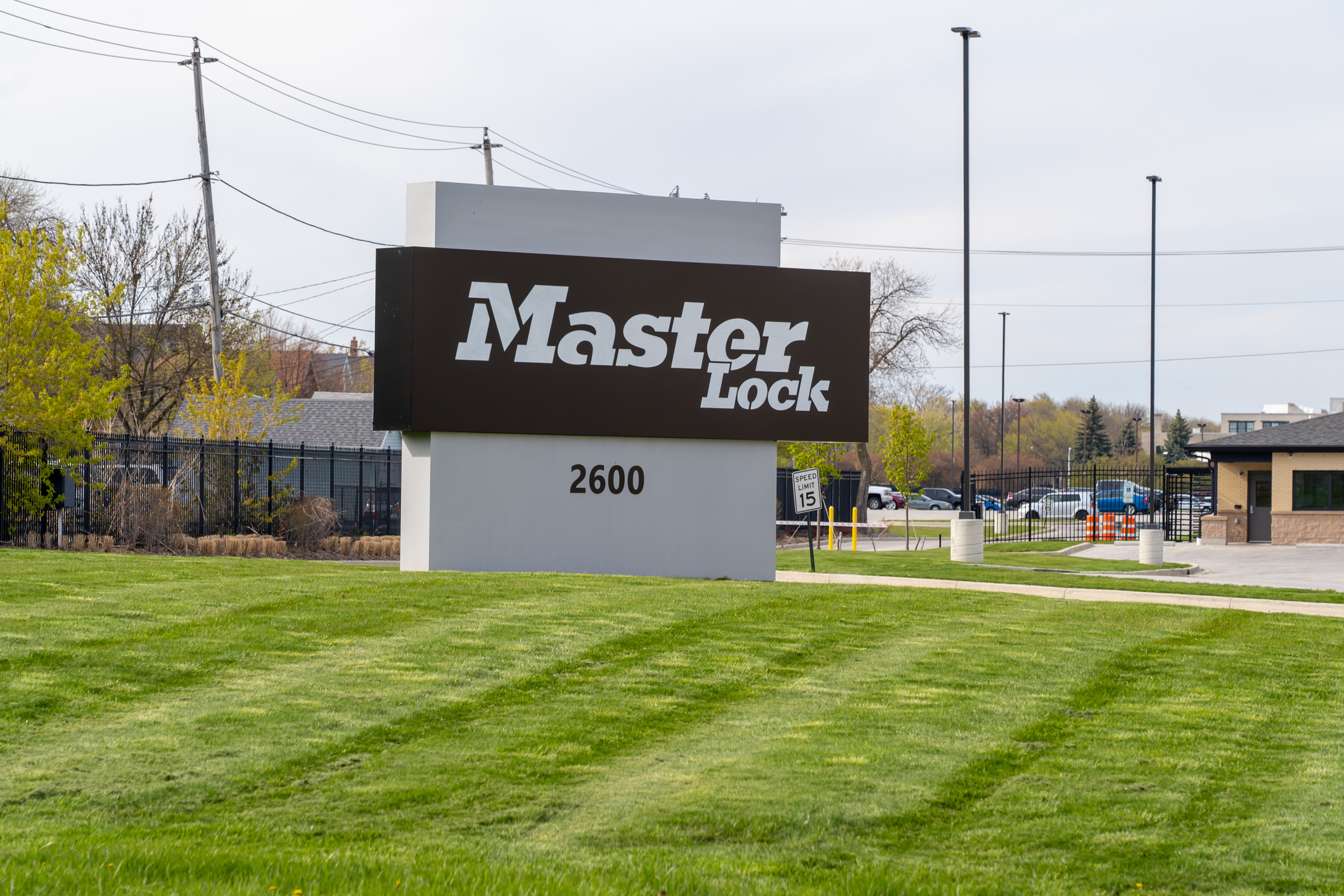 Outside of Master Lock's plant in Milwaukee, Wisconsin, on May 3, 2023.