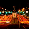 This long exposure photo shows traffic driving on Roosevelt Boulevard in Philadelphia, May 25, 2022.