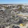 This photo provided by the National Transportation Safety Board shows UPS plane crash scene on Nov. 6, 2025 in Louisville, Ky.