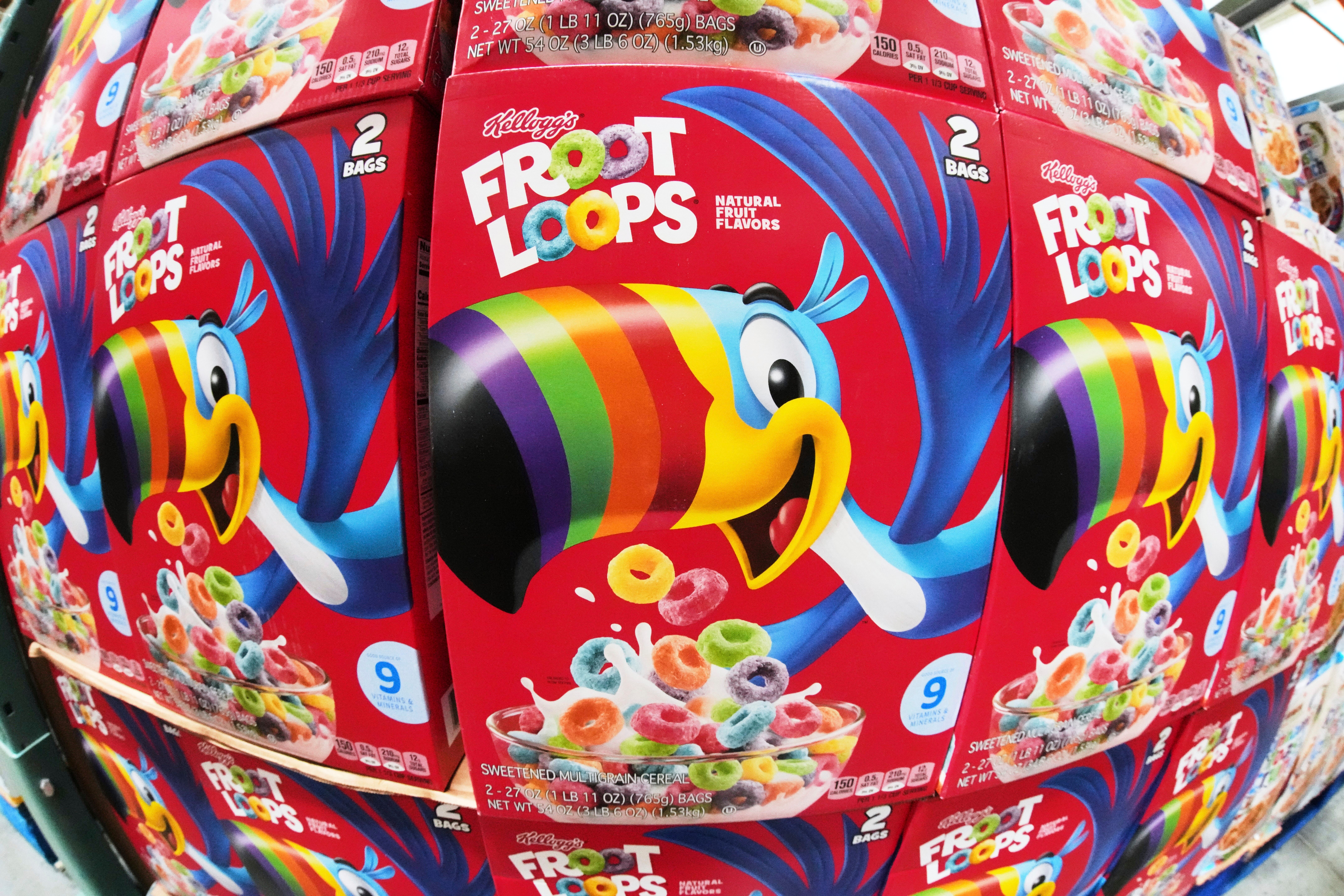 Kellogg's Froot Loops are displayed in a Costco in Pittsburgh, July 14, 2025.