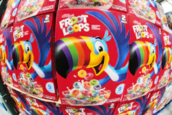 Kellogg's Froot Loops are displayed in a Costco in Pittsburgh, July 14, 2025.