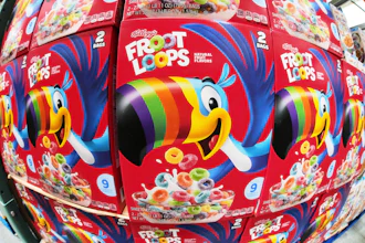 Kellogg's Froot Loops are displayed in a Costco in Pittsburgh, July 14, 2025.