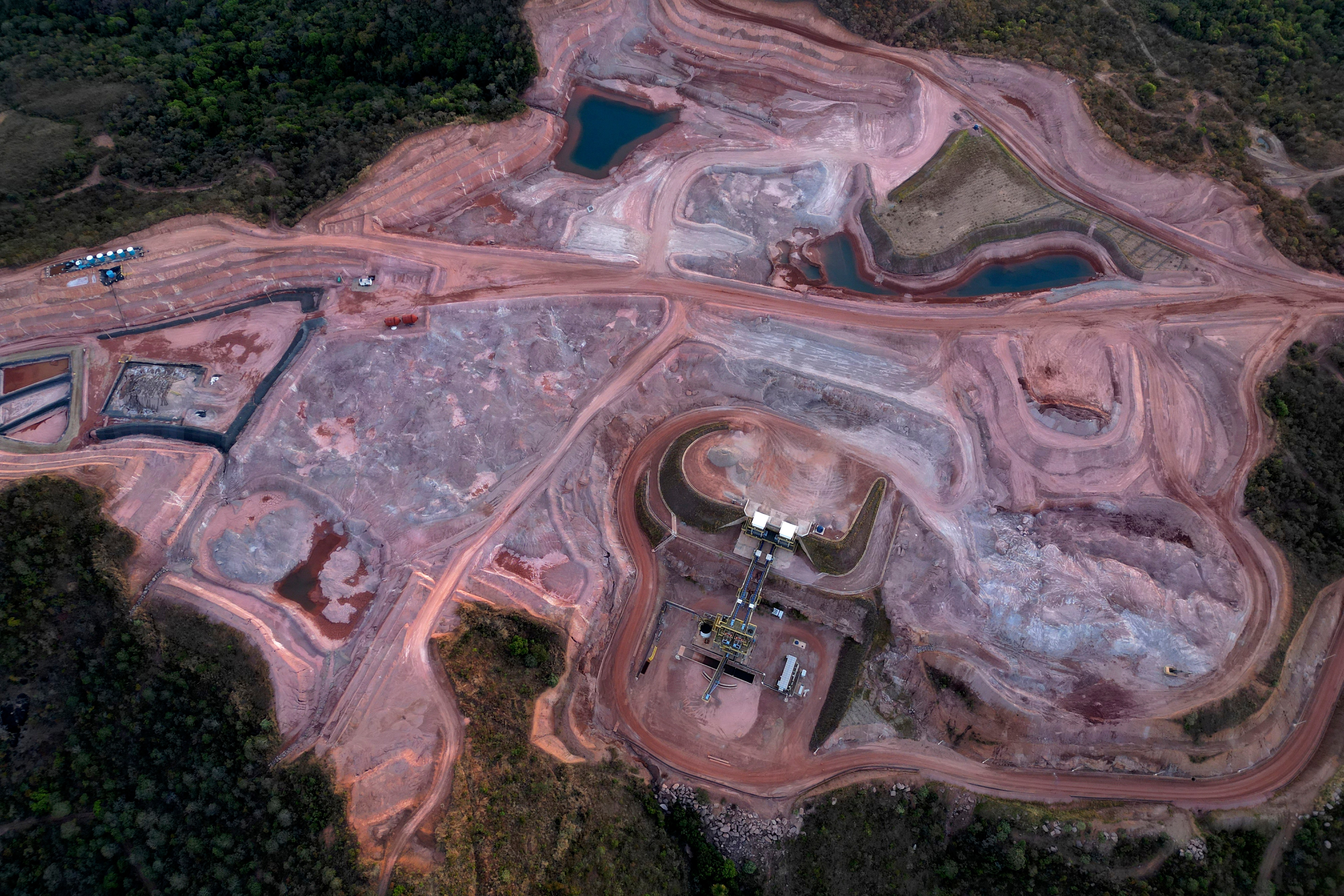 A mine operated by Serra Verde Mining digs for rare earth elements including neodymium, praseodymium, terbium and dysprosium, which are essential for the production of permanent magnets, in Minacu, Goias state, Brazil, July 28, 2025.
