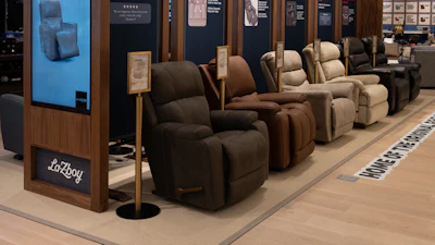 The 'Recliner Runway at a La-Z-Boy showroom in Chicago.