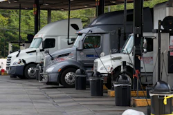 Trucks at a diesel fueling station, Sept. 4, 2026, Fairview, Tenn.