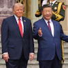 President Donald Trump at a welcome ceremony with China President Xi Jinping at the Great Hall of the People, Beijing, May 14, 2026.