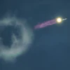 SpaceX's mega rocket Starship makes a test flight from Starbase, Texas, Monday, Sept. 28, 2026.