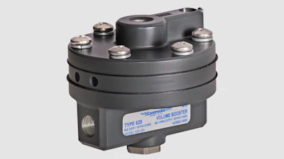 Controlair Type 625 pneumatic volume booster with threaded ports and adjustment valves