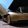 A Tesla Cybercab is displayed in downtown Austin, Texas, Thursday, Sept. 3, 2026.
