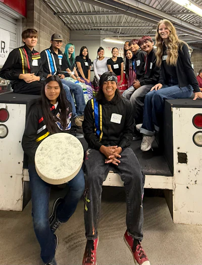 The tech education students from Flandreau Indian School who will work on the project.