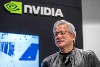 Jensen Huang, president and CEO of Nvidia, waits for a groundbreaking ceremony for an expansion of Coherent's manufacturing facility to begin on June 16, 2026, in Sherman, Texas.