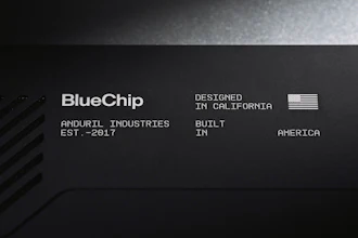 BlueChip branding by Anduril Industries, designed in California, established 2017, built in America
