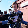 Sen. Susan Collins, R-Maine, speaks to reporters following a campaign stop in Lewiston, Oct. 21, 2026.