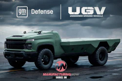 GM Defense UGV unmanned ground vehicle concept in sage green with autonomous capabilities on stormy landscape