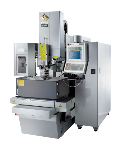 KSBL CNC EDM machine with control panel, cooling system, and precision machining equipment